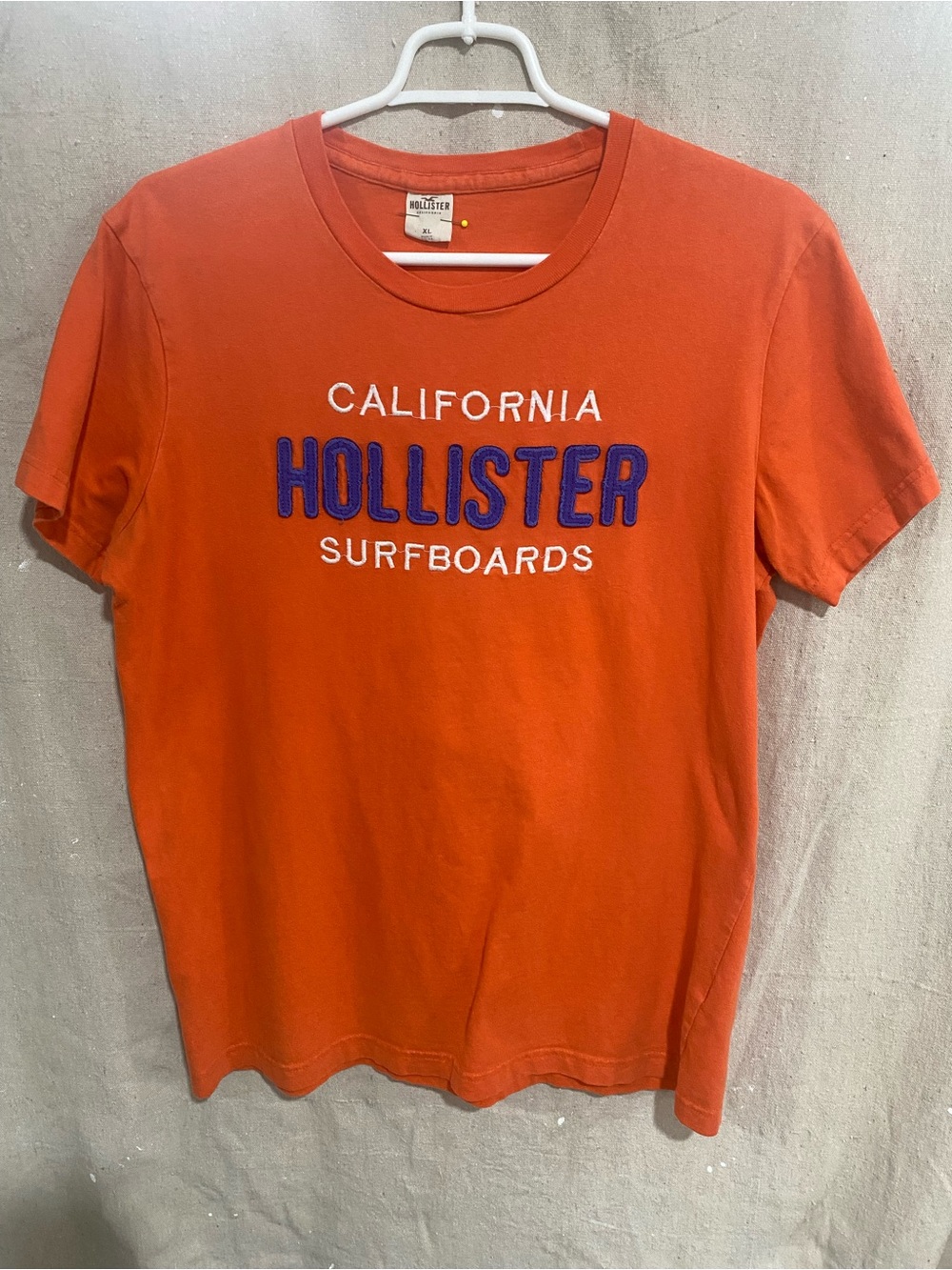 Hollister Orange 'California Surfboards' Embroidered Graphic Tee